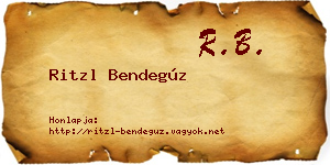 Ritzl Bendegúz névjegykártya